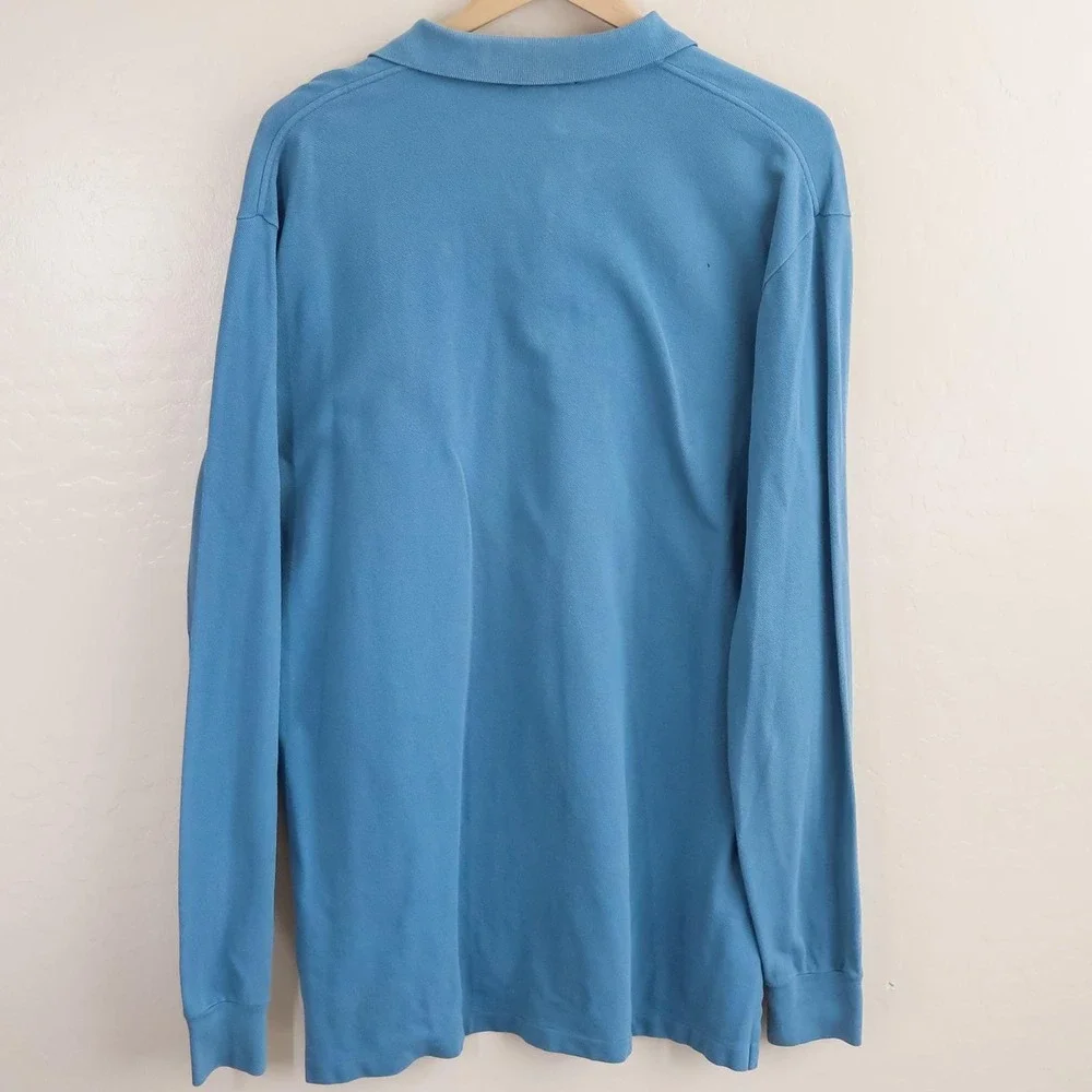 Vintage Polo Ralph Lauren Long Sleeve Polo Shirt Men L Blue Classic Pony Y2K